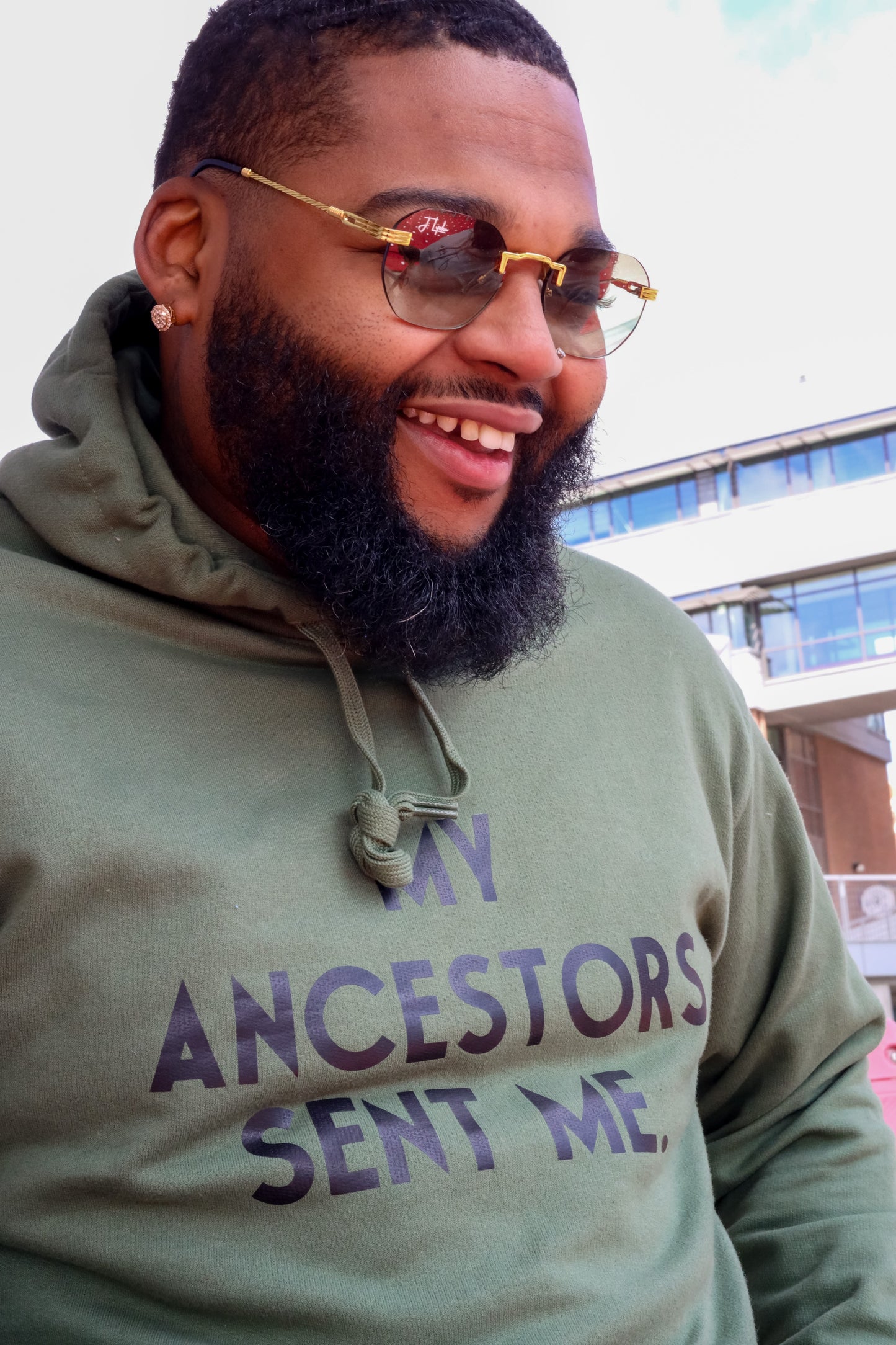 My Ancestors Sent Me. Hunter Green Hoodie